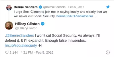 Clinton claims no cuts to Social Security