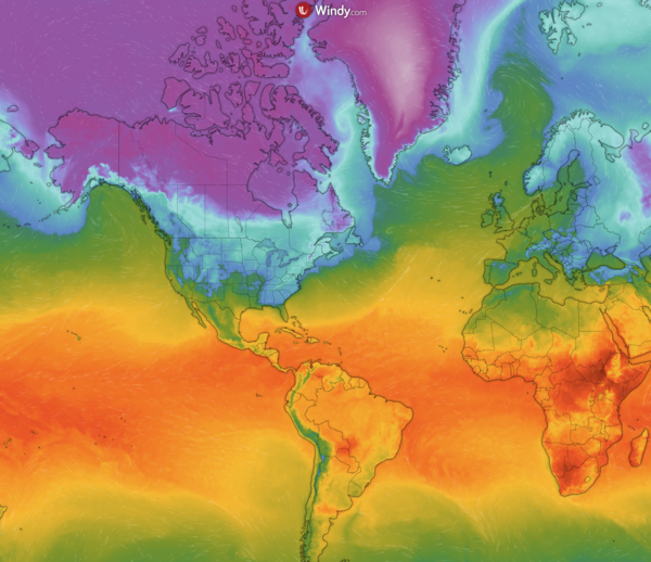 Worldwide temperatures