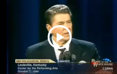 Ronald Reagan saying that Social Security does not contribute to the national debt