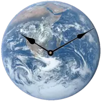 Earth with clock hands